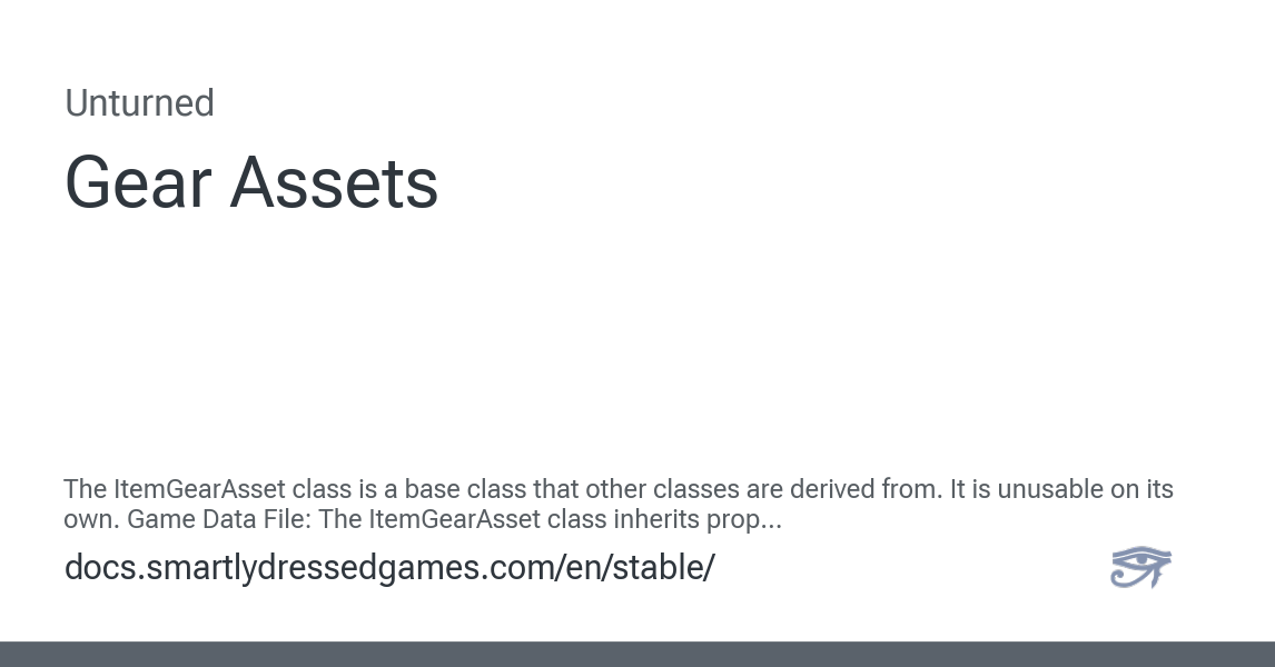 Gear Assets — Unturned 3.x documentation